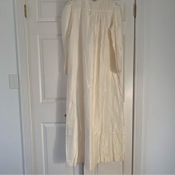 VTG Christian Dior nightgown Medium floor length ILGWU sleepwear lace ivory - Picture 8 of 12